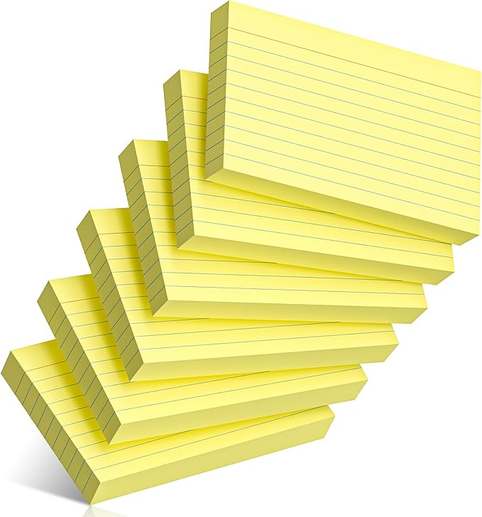 300 Count Index Cards 3 x 5 Inch Ruled Yellow Index Cards, Flash Cards College Ruled for School, College, Office and Home Organization, Durable Study To Do List Note Cards with Ruled Lines
