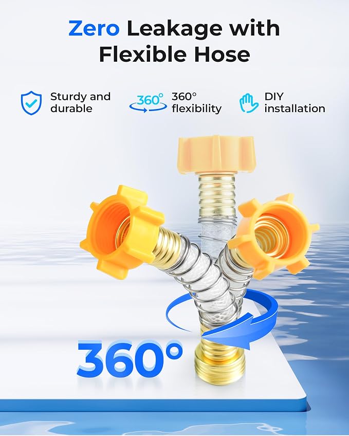 Waterdrop RV Inline Water Filter, Garden Hose and Camper Water Filter | Reduces Chlorine, Odor, Bad Taste and Sediment in Drinking Water, NSF/ANSI Certified, with Flexible Hose Protector, 2 Pack