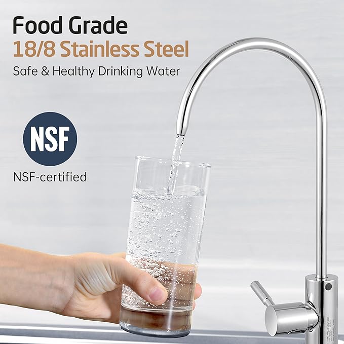 KES Water Filter Faucet for Kitchen Sink Reverse Osmosis Faucet Non-Air-Gap Drinking Water Faucet SUS304 Stainless Steel Polished Chrome, Z504CLFF18-CH