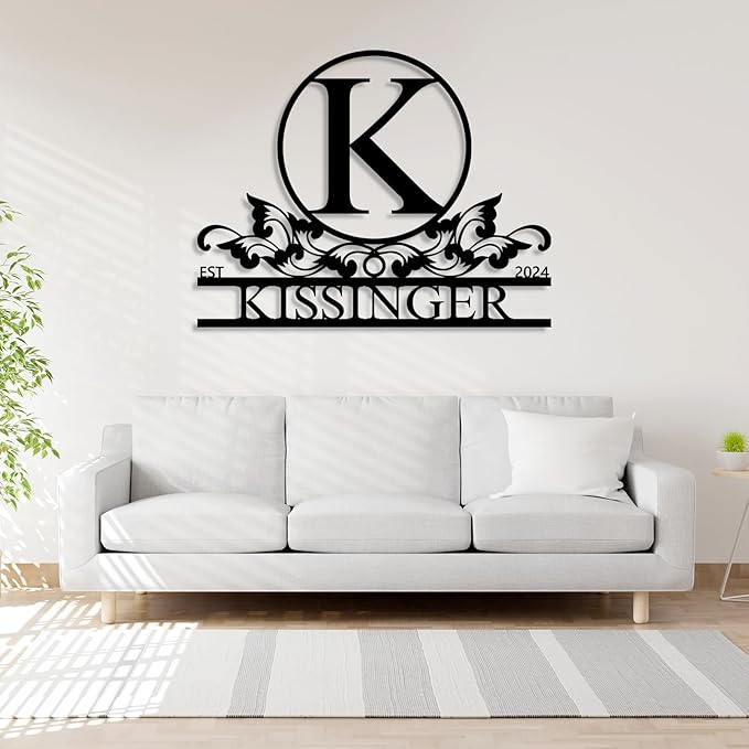 Personalized Metal Signs | Metal Name Sign | Split Letter Monogram | Home Decor Sign | Metal Wall Art | Last Name Sign | Outdoor Decor Sign | Personalized Wedding Gift | Housewarming Gift