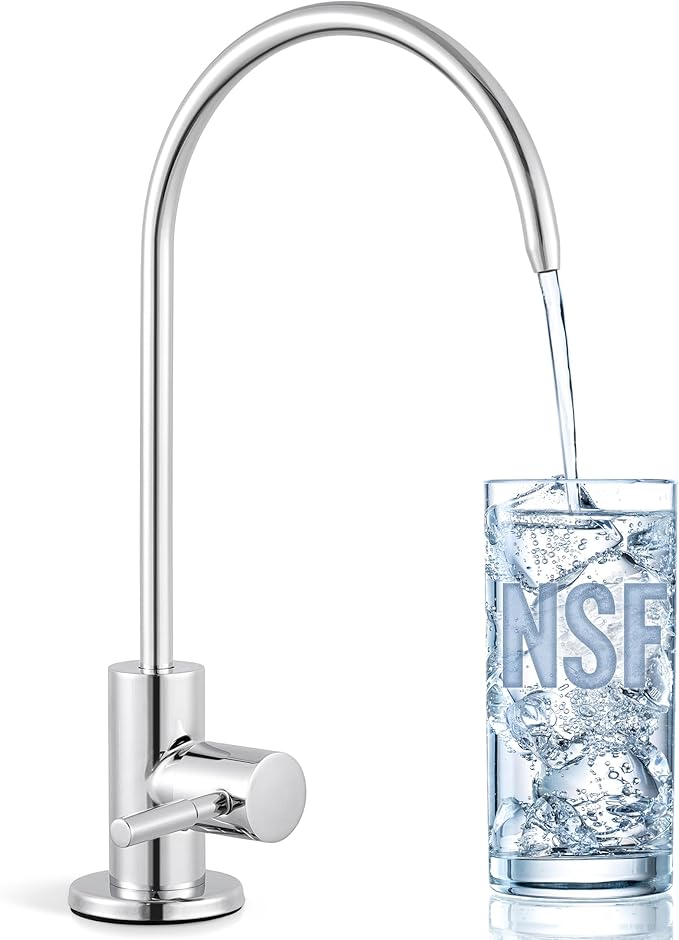 KES Water Filter Faucet for Kitchen Sink Reverse Osmosis Faucet Non-Air-Gap Drinking Water Faucet SUS304 Stainless Steel Polished Chrome, Z504CLFF18-CH