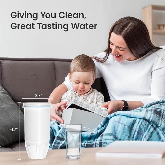 Water Filter Replacement for zero Pitchers and Dispenser,fit for ZR-001 ZR-004 ZP-006 ZR-017 ZS-008 Filters, Multi-Stage Filter System Reduce Lead, Chromium, PFOA/PFOS and TDS, 6pack,by Cobectal