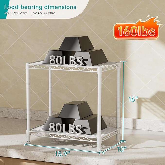 SINGAYE Shelf Closet Wire Shelving：Adjustable Metal Unit for Laundry Room Organization Bathroom Kitchen Home Storage Small Pantry Rack Shelves