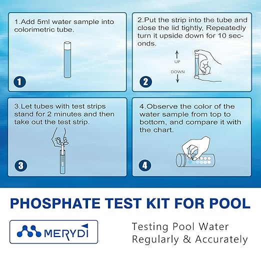 Phosphate Test Kit for Pool,50 Strips Phosphate Test Strip