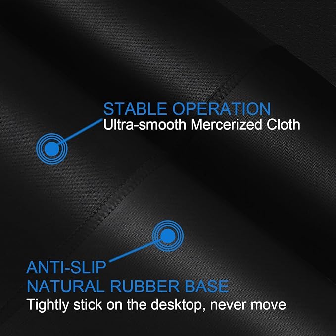 Mouse pad, Gaming Mouse pad Durable Stitched Edge, Premium-Textured Water Resist Mousepad, Non-Slip Rubber Base Mouse Pads for Computers, Laptop, Gaming, Home, Office, 11.8 x 9.9 in, Black