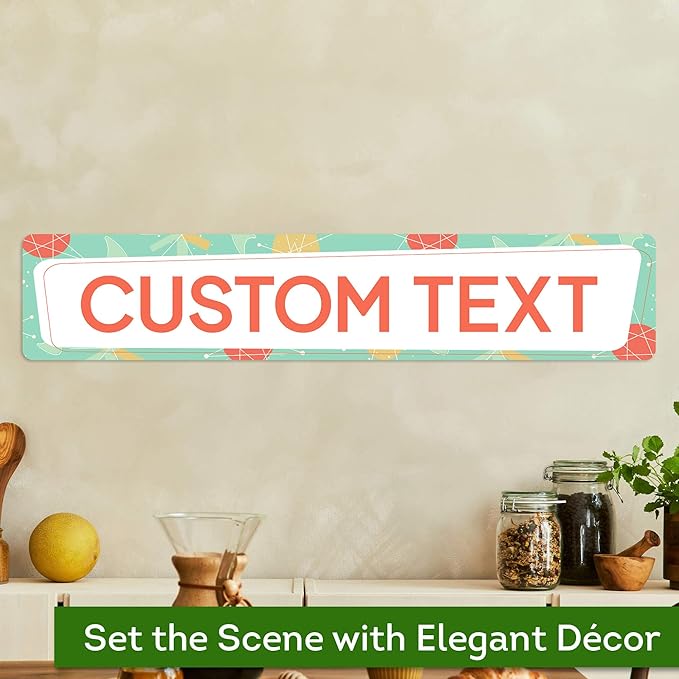 Custom Sign, Custom Street Sign, 11 Font Colors, 13 Font Styles, 4 Hole Options, 22 Sizes, 6x30 Inches, Rust Free DiBound, Fade Resistant, Made in USA by My Sign Center (Mid-Century Modern 2)