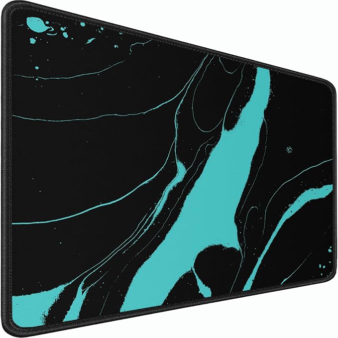 Gaming Mouse Pad, 31.5x15.7 inch Large Extended Computer Keyboard Mouse Mat, Water Resist Non-Slip Mousepad Rubber Base Long XXL Desk Mouse Pad for Work & Gaming, Office & Home, Black Blue