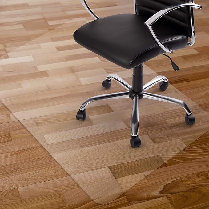 Kuyal Clear Chair Mat, Hard Floor Use, 48" x 32" Transparent Office Home Floor Protector mat Chairmats (48" x 32" Rectangle)