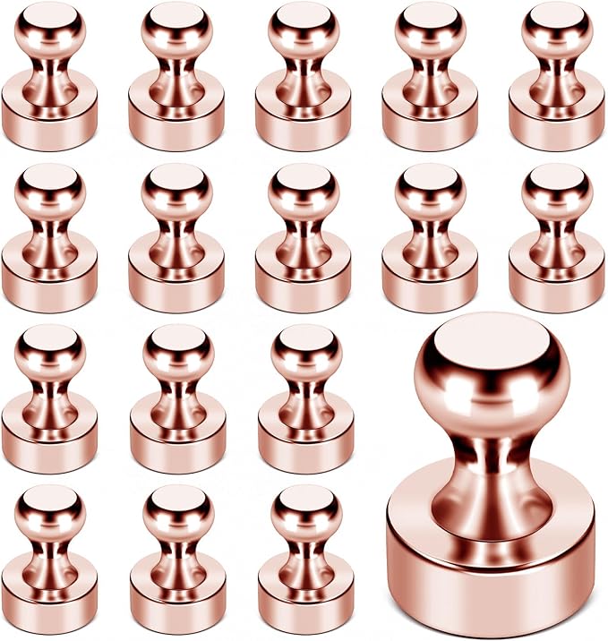 LOVIMAG Fridge Magnets 18Pcs Refrigerator Whiteboard Small Strong Magnet Classroom Kitchen Accessories Decorative Locker Set Decor Must Haves Office Calendar Refrigerador Magnetic Cute Rose Gold