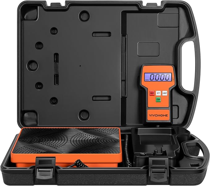 VIVOHOME 220 LBS High Precision Electronic Digital Refrigerant Charging Weight Scale with Case for HVAC A/C, Orange