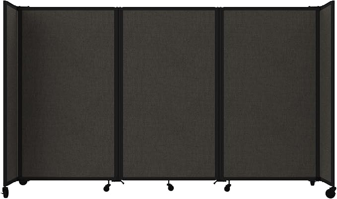 Versare Room Divider 360 Portable Wall Partition | Folding Panels | Large Freestanding Divider | Locking Wheels | Temporary Room Separator
