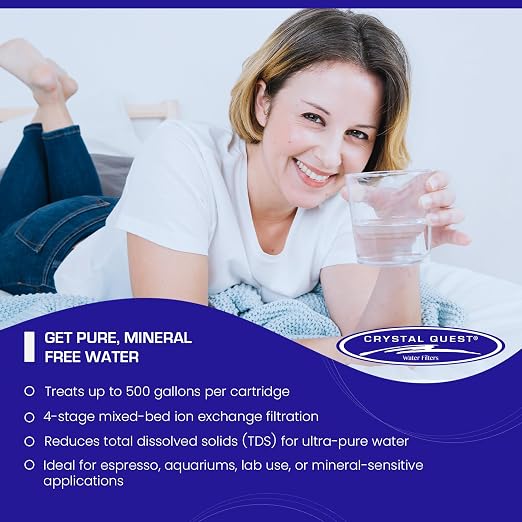 Crystal Quest Demineralizer (DI) Water Filter Pitcher Cartridge – Advanced Filtration for Clean, Healthy Water, Removes Contaminants, Long-Lasting, Easy Installation, 500 Gallons Capacity [Pack of 6]