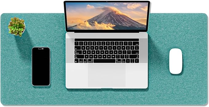 Auhoahsil Felt Desk Mat, Minimalist Large Mouse Pad XL 31.5 x 11.8 in, Desk Matt for Desktop, Keyboard, Laptop, Computer, Office, Work from Home, Gaming, Dark Green