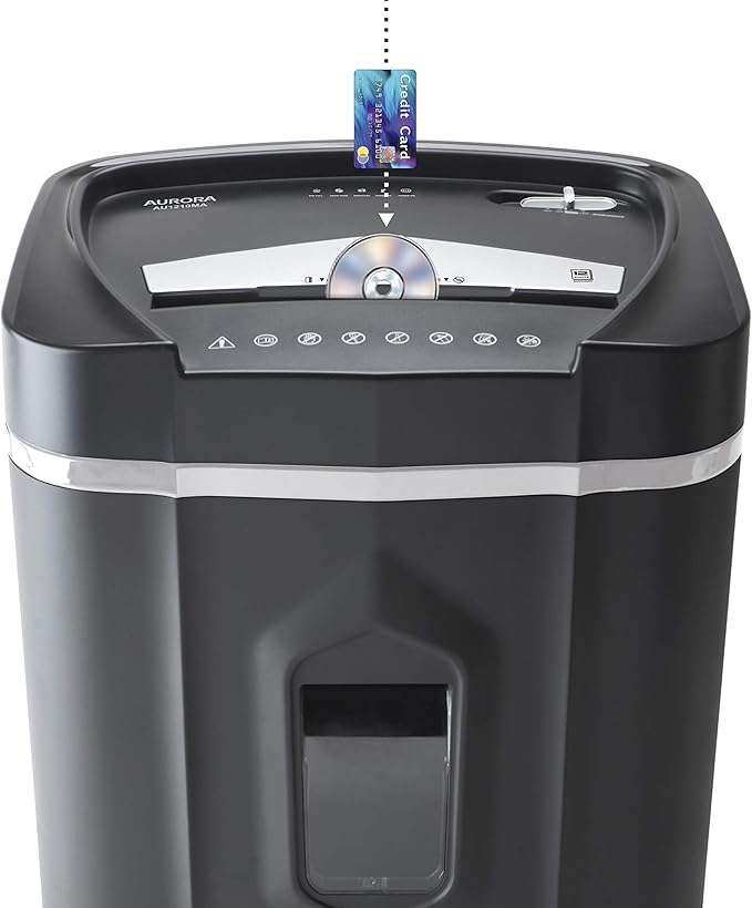 Aurora AU1210MA Professional Grade High Security 12-Sheet Micro-Cut Paper/CD and Credit Card/ 60 Minutes Continuous Run Time Shredder
