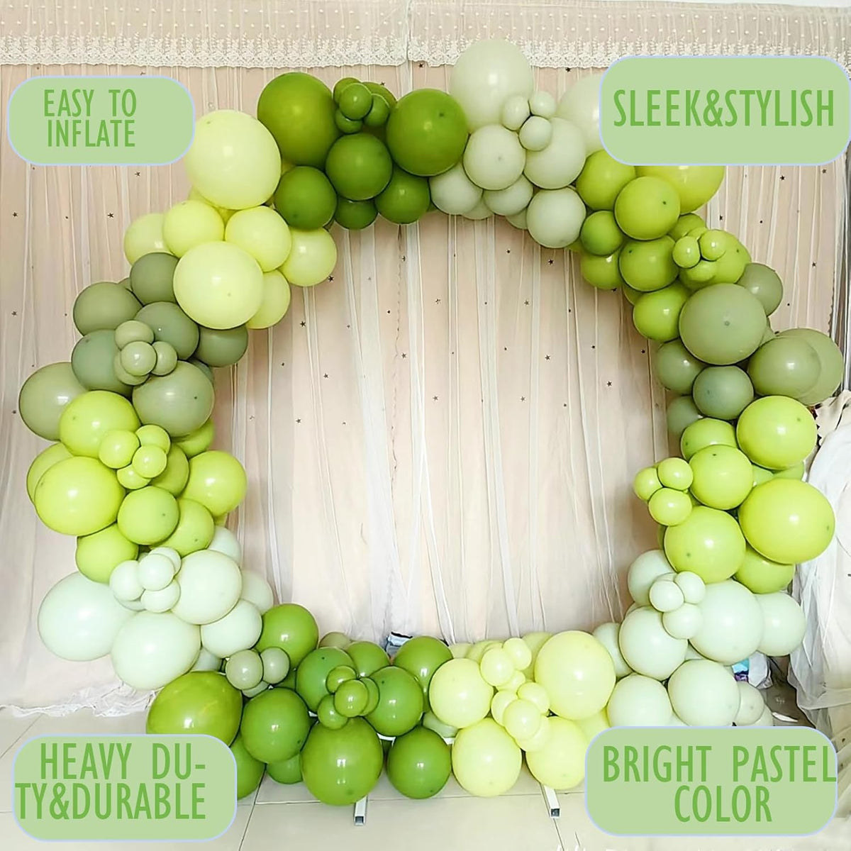 Dark Green Balloons, Scmdoti Forest Greenn Balloons Different Sizes 18 12 10 5 Inches, Green Balloon Garland Arch for Safari Party Birthday Baby Shower Bridal Shower Spring Decorations(Dark Green)