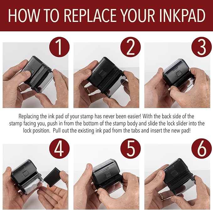 Self Inking Modern Address Stamps | Custom Return Address Stamper (Playful Script, Large)