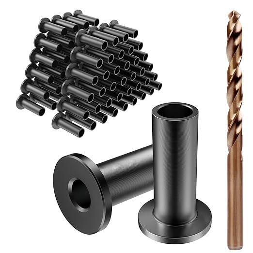 BLIKA 80 Pack Black Stainless Steel Protector Sleeves for 1/8" 5/32" or 3/16" Deck Cable Railing, for Wood/Composite Posts, T316 Marine Grade, Black Cable Railing Protector Sleeves