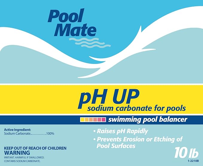 Pool Mate 10-Pounds Premium pH Up for Pools, 100% Sodium Carbonate