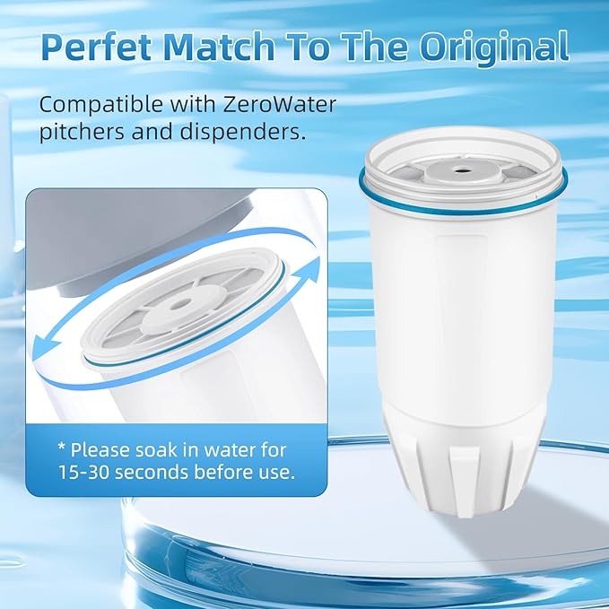 Water Filter Replacement for ZERO Pitchers and Dispensers ZR-001 ZR-017 ZR-004 ZP010, 5-Multi-Stage Filter System Reduce Lead, Chromium, PFOA/PFOS and TDS, 2 pack by APPLIANCEMENTS