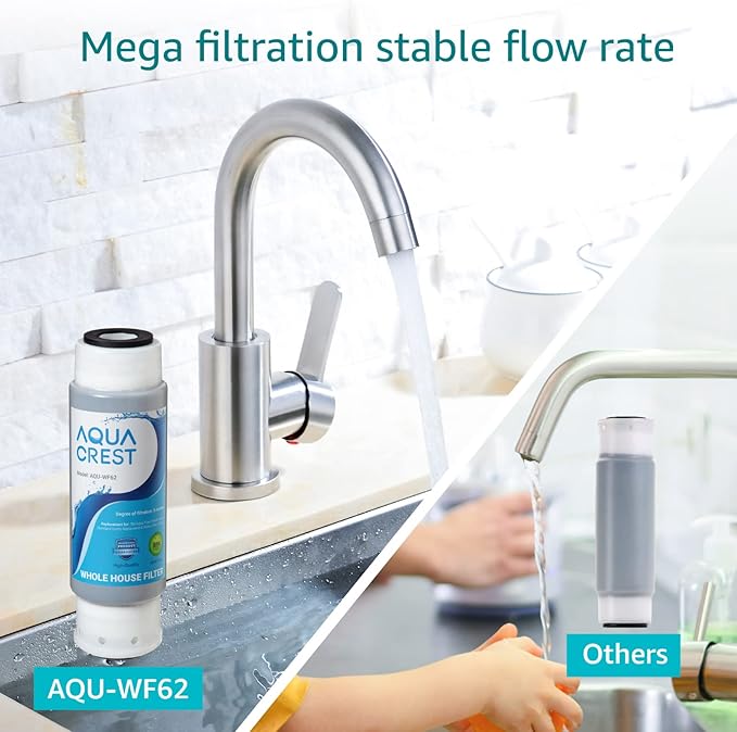 AQUA CREST AP117 Whole House Water Filter, Replacement for 3M® Aqua-Pure AP117, Whirlpool® WHKF-GAC, Pack of 4