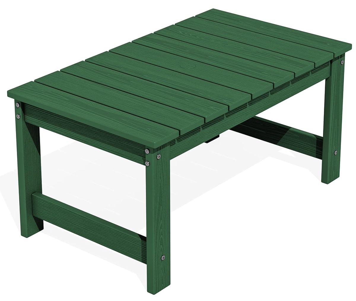 HDPE Outdoor Coffee Table with Umbrella Hole, Green