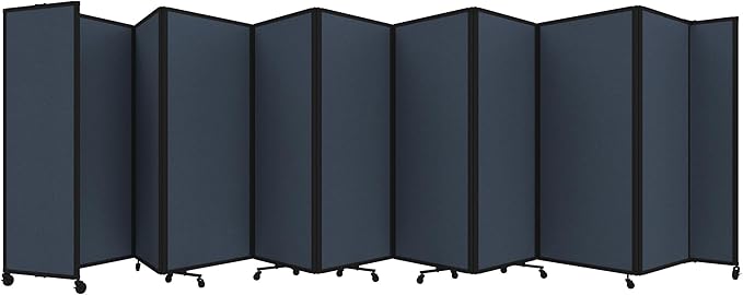 Versare Room Divider 360 Portable Wall Partition | Folding Panels | Large Freestanding Divider | Locking Wheels | Temporary Room Separator