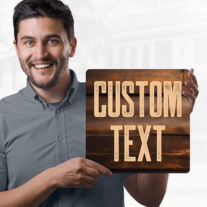 Custom Sign, Custom Street Sign, 11 Font Colors, 13 Font Styles, 4 Hole Options, 22 Sizes, 12x12 Inches, Rust Free DiBound, Fade Resistant, Made in USA by My Sign Center (Vintage Wood)