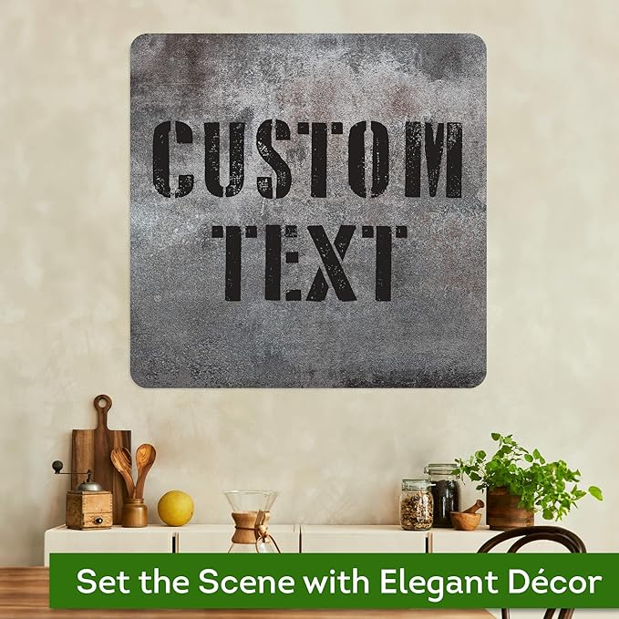 Custom Sign, Custom Street Sign, 11 Font Colors, 13 Font Styles, 4 Hole Options, 22 Sizes, 30x30 Inches, Rust Free DiBound, Fade Resistant, Made in USA by My Sign Center (Grunge Metal)