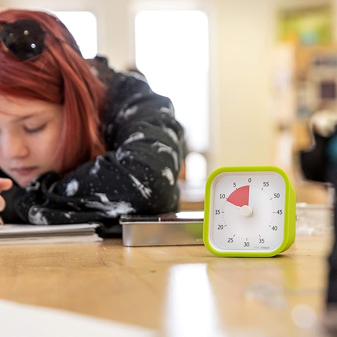 TIME TIMER 60 Minute MOD Education Edition ⁠— Visual Timer for Kids Classroom Learning, Elementary Teachers Desk Clock, Homeschool Study Tool and Office Meetings with Silent Operation (Lime Green)