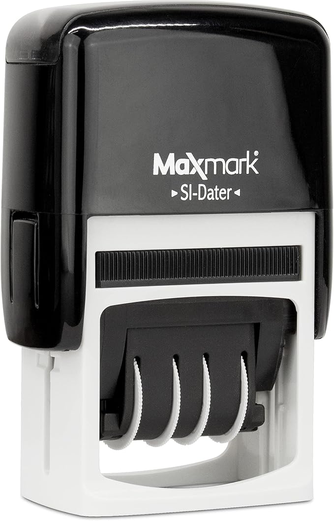 MaxMark Office Self Inking Date Stamp with Phrase Mailed - Red Ink