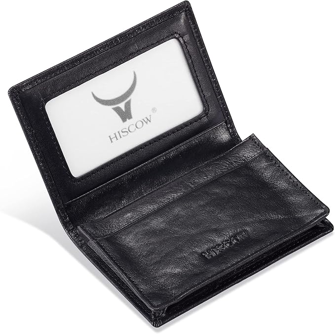 Leather Business Card Case Holder for Men & Women, Italian Calfskin