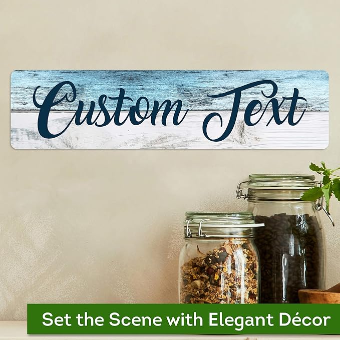 Custom Sign, Custom Street Sign, Ideal Chritmas Gift, 11 Font Colors, 13 Font Styles, 4 Hole Options, 22 Sizes, 3x12 Inches, Rust Free DiBound, Fade Resistant, Made in USA by My Sign Center (Coastal)