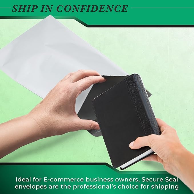 3000 Pack Secure Seal White Poly Mailers - 9x12 Safe Shipping Bags - E-Commerce Self Sealing 2 Mil Poly Envelopes