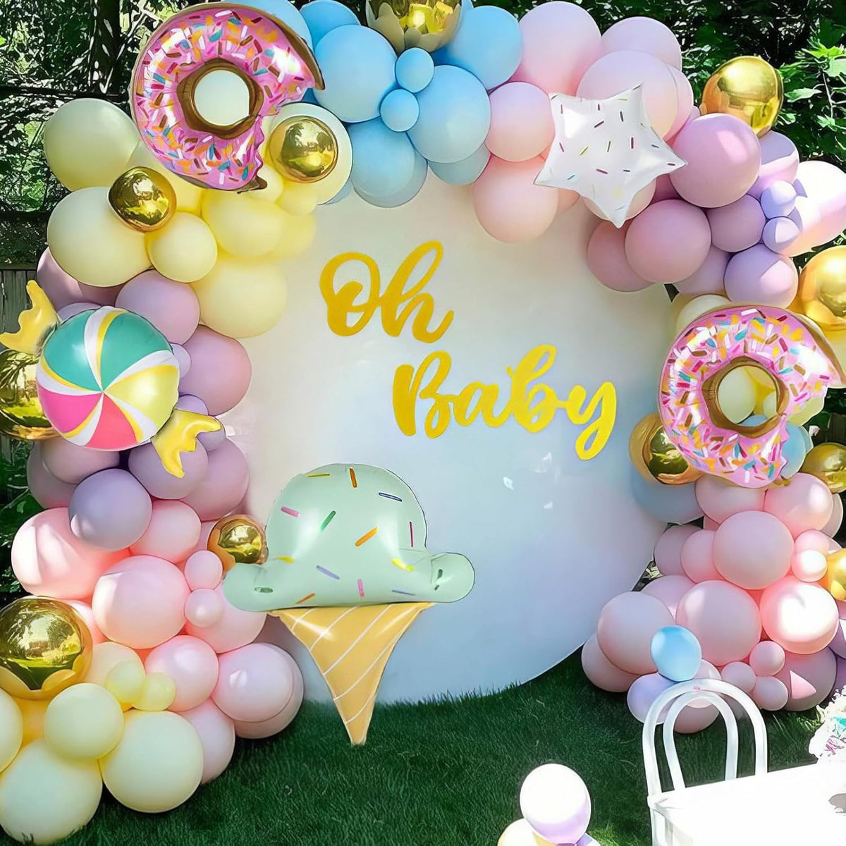 Pastel Balloons, Multicolor Macaron Balloons Colorful Latex Party Balloon, Baby Pink Blue Purple Yellow and Teal Rainbow Confetti Balloon for Kids Pastel Birthday Easter Party Baby Shower Wedding