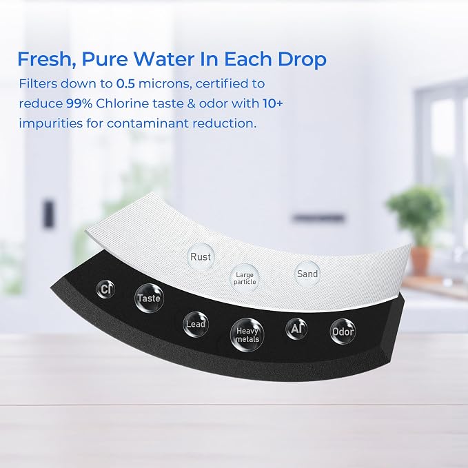 TEEHAY WRS315SDHZ Water Filter Replacement, Compatible with Whirlpool WRS571CIHZ, WRS571CIHZ, WRS588FIHZ, WRS571CIDM, 3 Pack