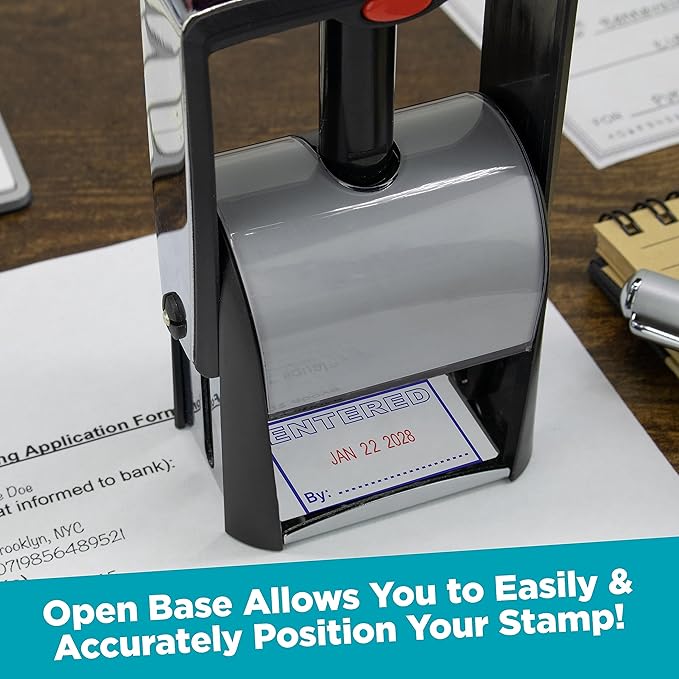 MaxMark Heavy Duty Self Inking Date Stamp with Phrase Mailed - Blue Ink