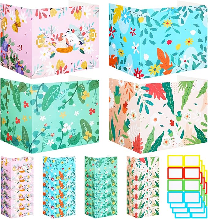 Crtiin 24 Pcs Privacy Folders for Students Desk Dividers Standard School Privacy Cardboard Board Testing Dividers Shield for Classroom Teacher Supplies Keep Eyes from roving(Fresh)