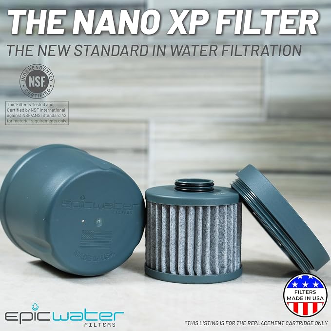 Epic Nano XP Water Filter – Made in USA – Removes 70+ Contaminants Including PFAS, Lead, Bacteria, Viruses and Microplastics – 100 Gallon Capacity – Replaceable Inner Cartridge – Recyclable
