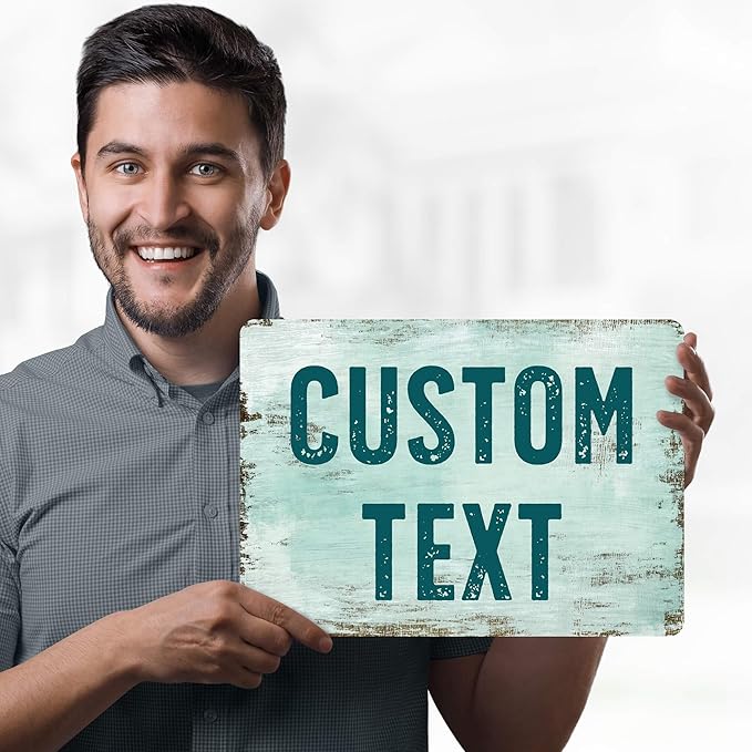Custom Sign, Custom Street Sign, 11 Font Colors, 13 Font Styles, 4 Hole Options, 22 Sizes, 10x14 Inches, Rust Free DiBound, Fade Resistant, Made in USA by My Sign Center (Shabby Chic)