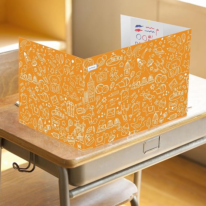 Cinrobiye 24 Pcs Inspirational Privacy Folders Standard for Students Cardboard Shields Test Privacy Boards Motivational Words Desk Dividers Shield for Classroom School Study Supplies (Simple)