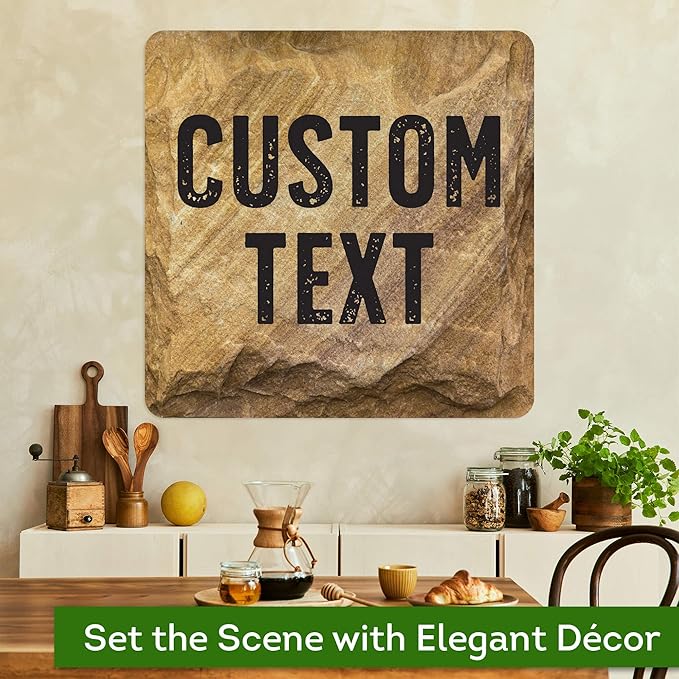 Custom Sign, Custom Street Sign, 11 Font Colors, 13 Font Styles, 4 Hole Options, 22 Sizes, 24x24 Inches, Rust Free DiBound, Fade Resistant, Made in USA by My Sign Center (Stone)