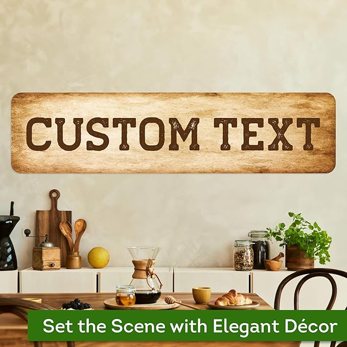 Custom Sign, Custom Street Sign, 11 Font Colors, 13 Font Styles, 4 Hole Options, 22 Sizes, 12x48 Inches, Rust Free DiBound, Fade Resistant, Made in USA by My Sign Center (Vintage)