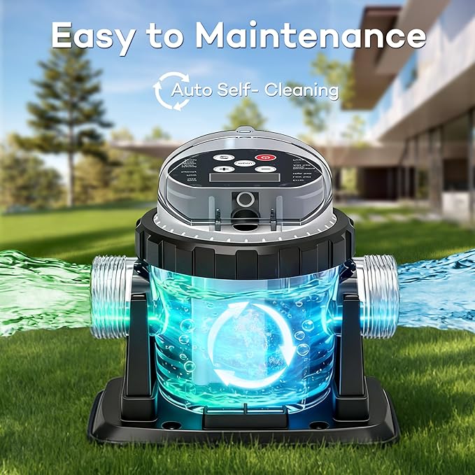 Salt Water Pool Chlorinator System - Built-in Salinity Sensor, Smart All-in-One Design, Plug-in Salt Chlorine Generator for Above Ground Pools up to 5,000 Gallons,Easy to Set-Up