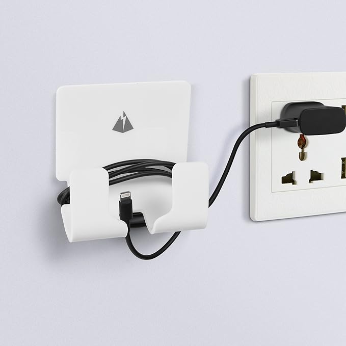 TXEsign Adhesive Wall Phone Holder Mount for Smartphones iPhone External Battery Wall Holder Mount (White)