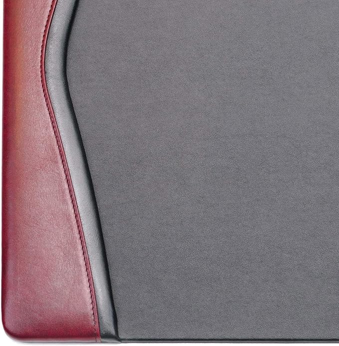 Dacasso Burgundy Leather 25.5" x 17.25" Side Rails Desk Pad