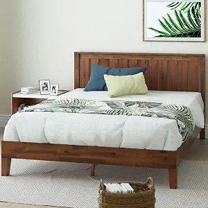 Zinus Vivek Deluxe Wood Platform Bed Frame with Headboard, Full
