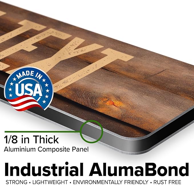 Custom Sign, Custom Street Sign, 11 Font Colors, 13 Font Styles, 4 Hole Options, 22 Sizes, 4x18 Inches, Rust Free DiBound, Fade Resistant, Made in USA by My Sign Center (Vintage Wood)