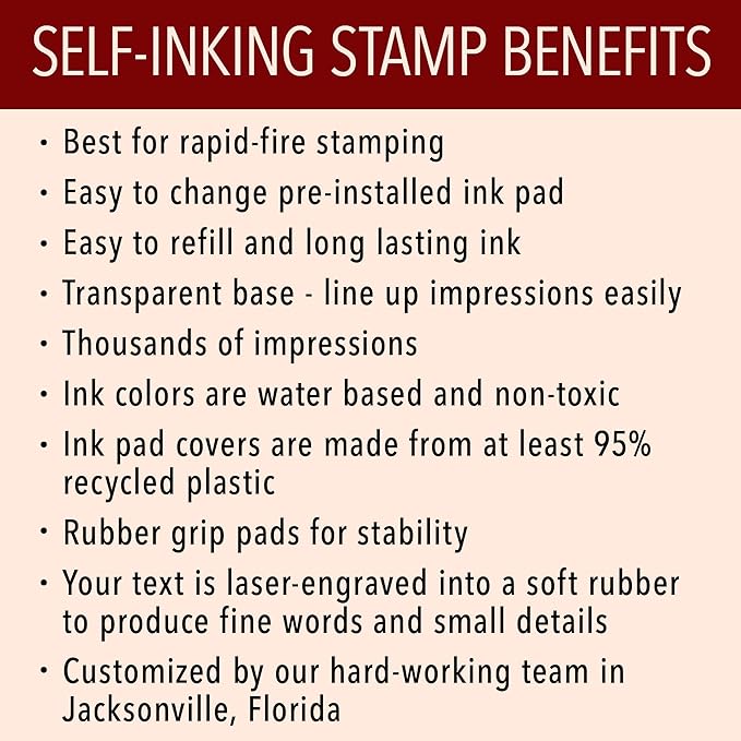 Self Inking Modern Address Stamps | Custom Return Address Stamper (Brandon, Medium)