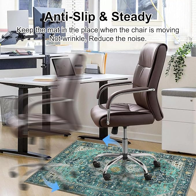 Anidaroel 36"x48" Chair Mat for Hardwood Floor/Tile Floor, Desk Chair Mats for Hard Floors, Under Desk Rug Protector for Rolling Chair, Computer Gaming Chair Mat, Low Pile Carpet Floor Mat