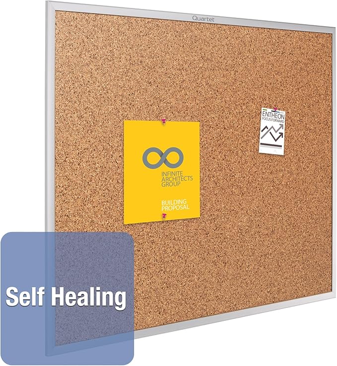 Quartet Standard Aluminum Frame Cork Bulletin Board, 60” x 36” (2305)